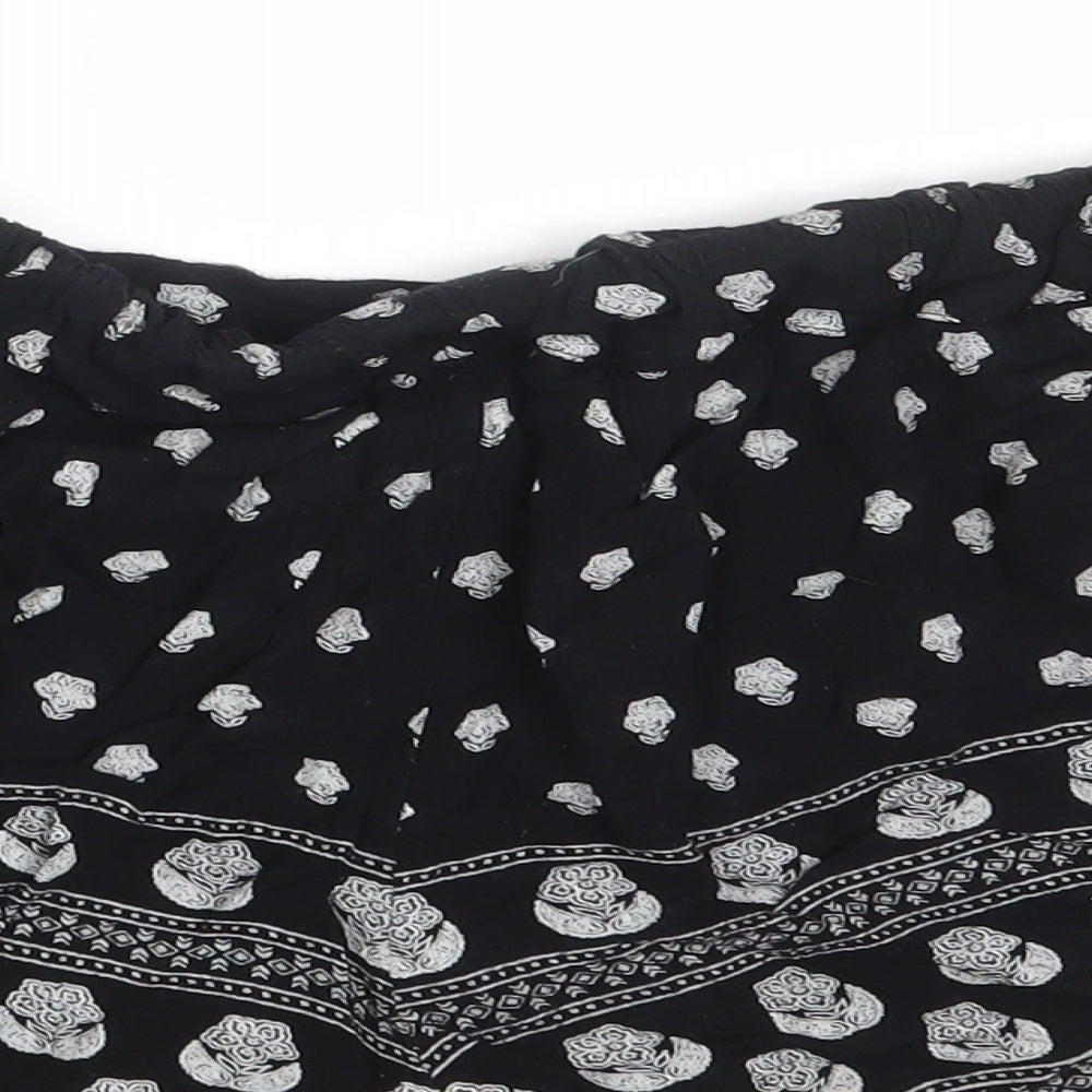 Select Womens Black Floral Hot Pants Shorts Size 6