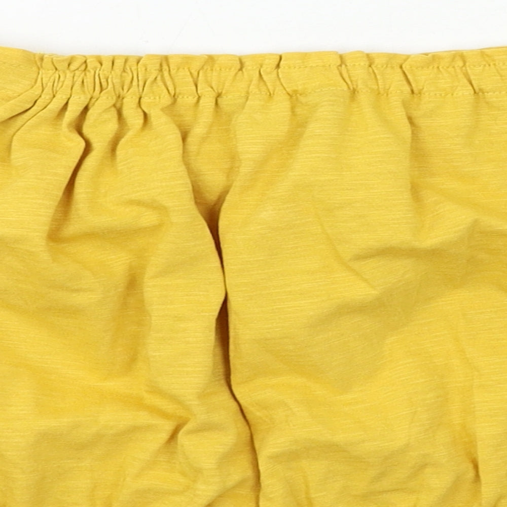 New Look Womens Yellow Jersey Basic Blouse Size 8