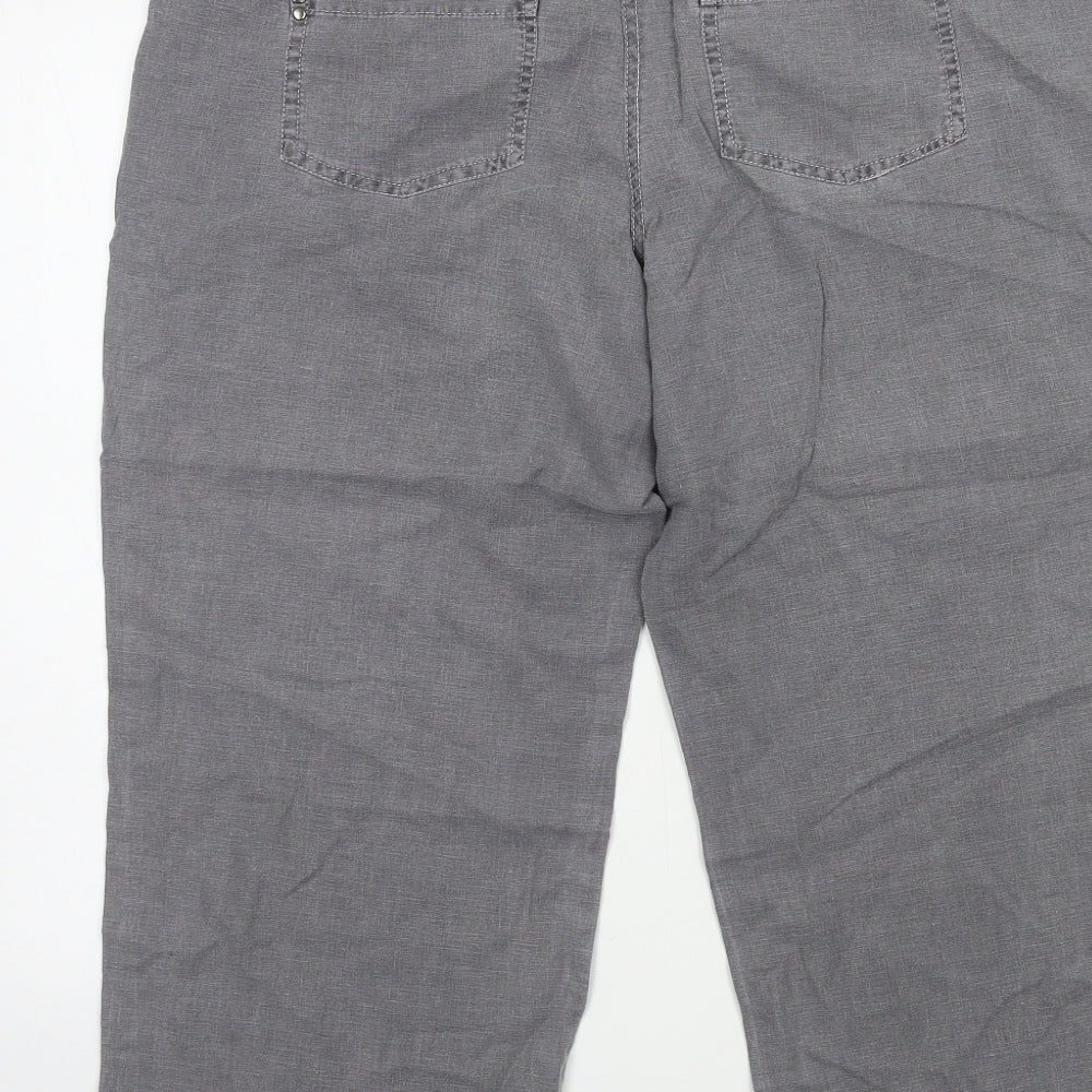 M&Co Womens Grey Trousers Size 14 L22 in