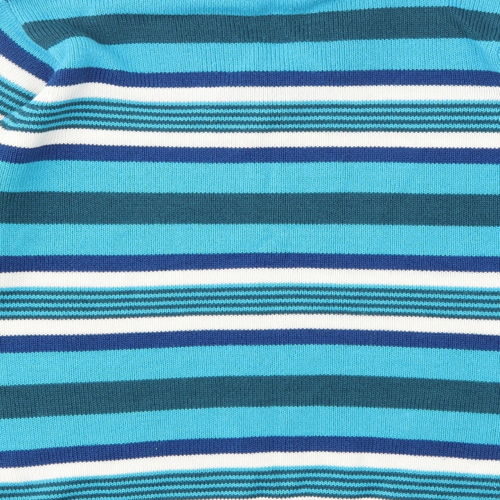 ISLE Womens Multicoloured Striped Pullover Hoodie Size S