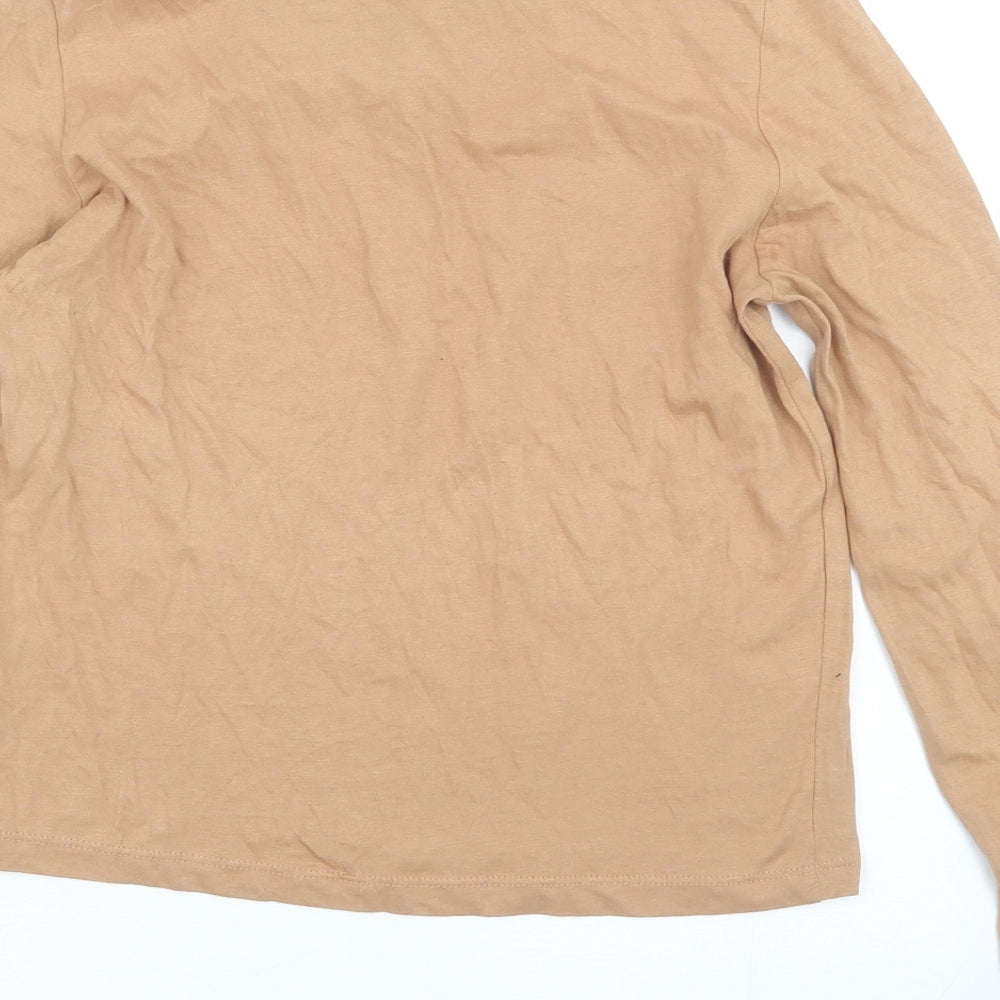 Brave Soul Womens Brown Basic T-Shirt Size XS