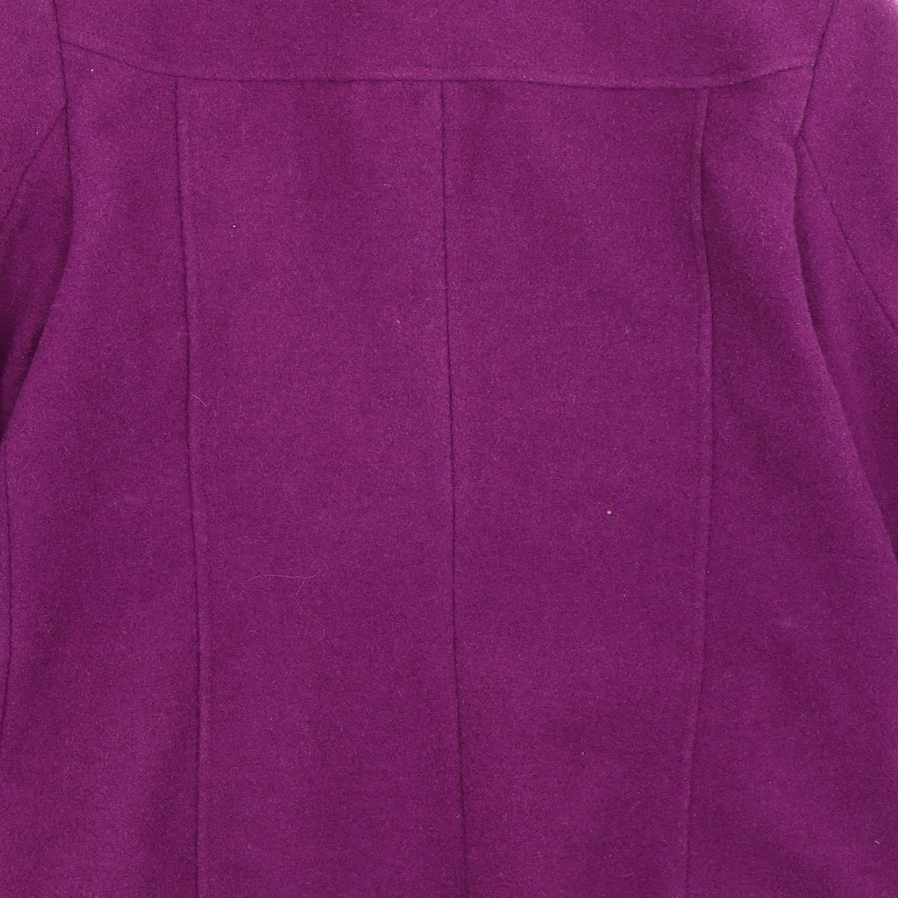 Klass Womens Purple Overcoat Coat Size 14