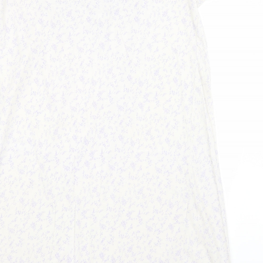 Essential Womens Ivory Floral Top Nightshirt Size 10