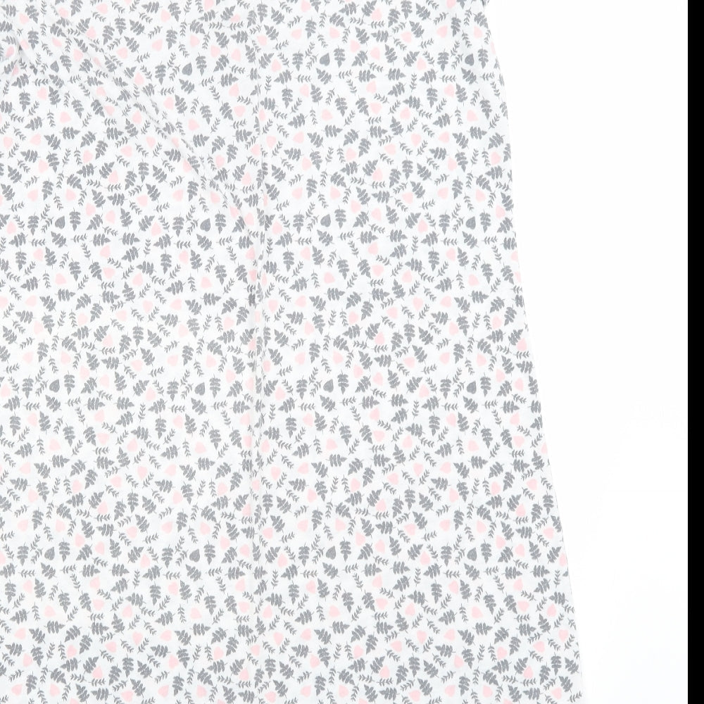 Matalan Womens White Floral Top Nightshirt Size M