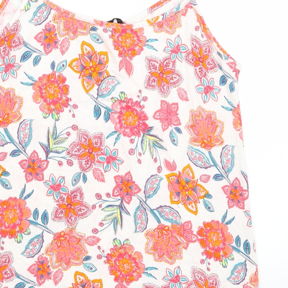 George Womens White Floral Camisole Tank Size 12