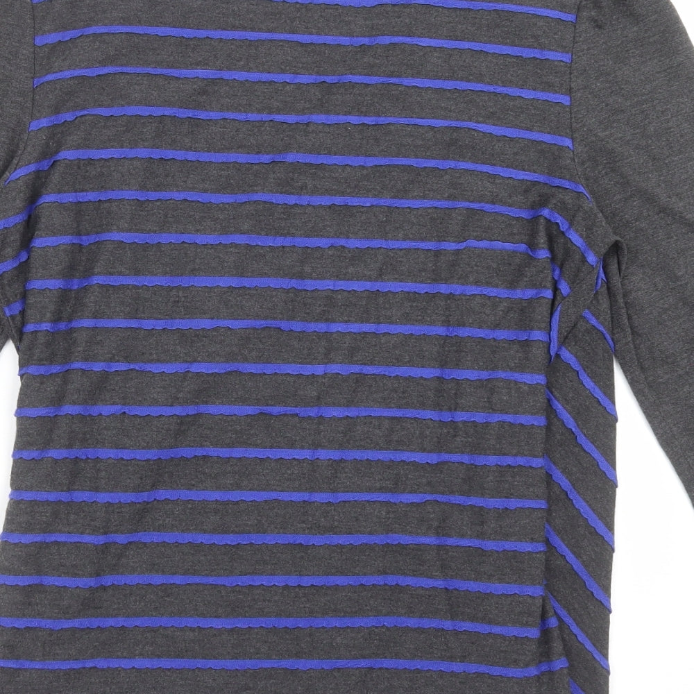 Marks & Spencer Womens Grey Striped Basic Blouse Size 18