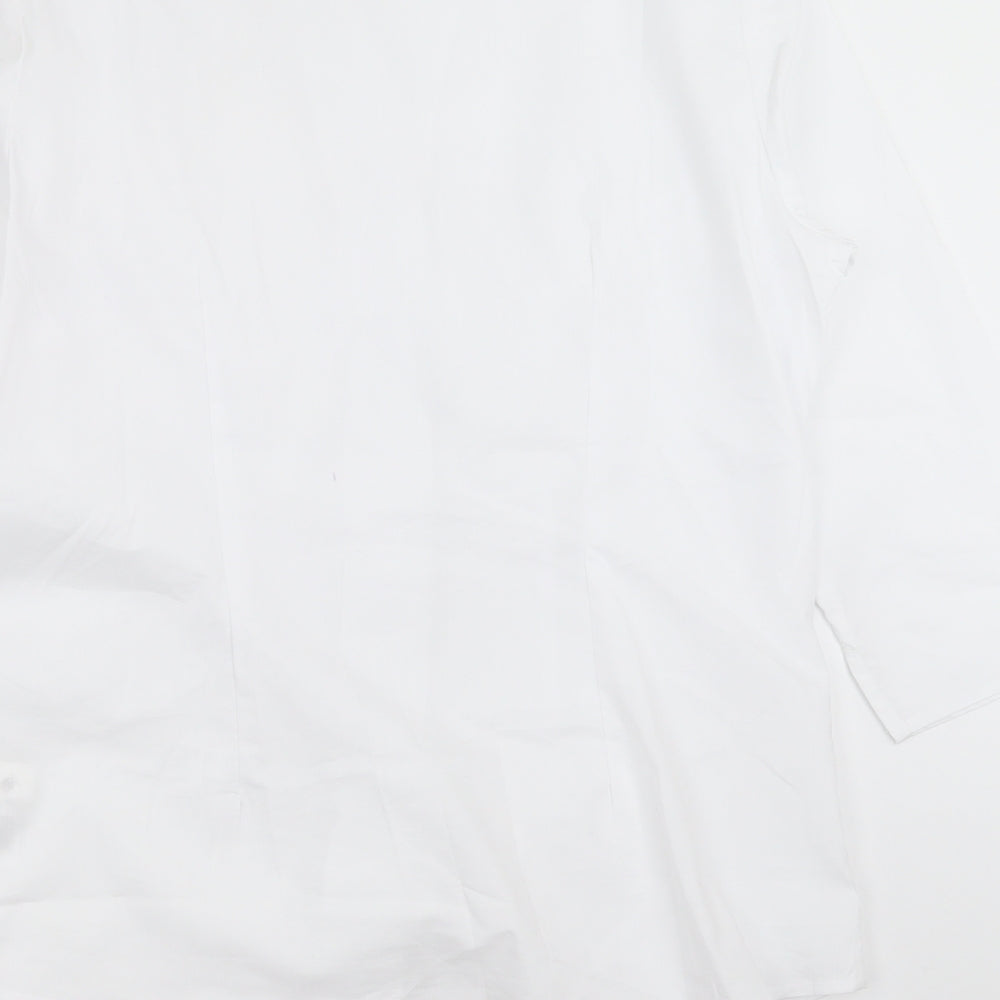BCP Collection Womens White Basic Button-Up Size 14