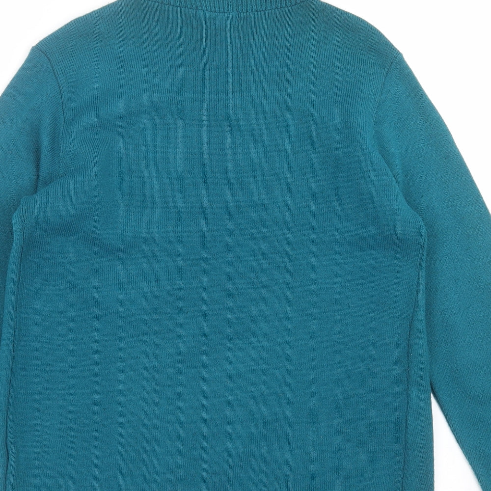 sarah hamilton Womens Green Striped Knit Pullover Jumper Size M