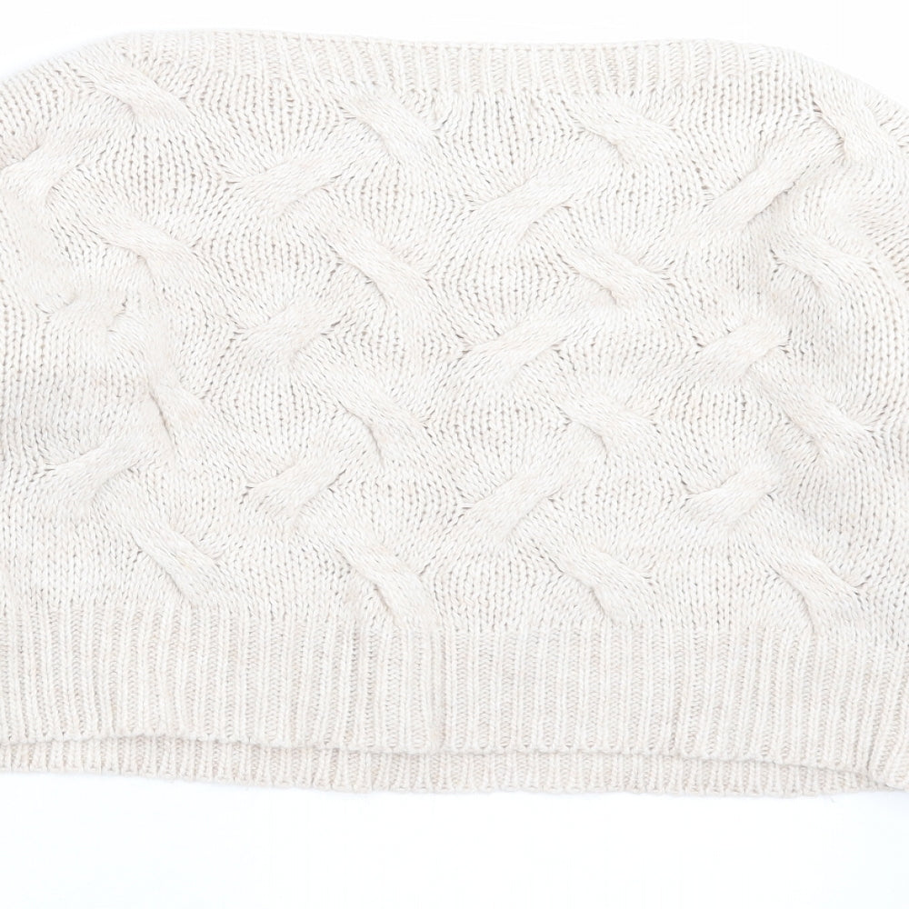 Luisa Ricci Womens Beige Knit Pullover Jumper Size S - cropped