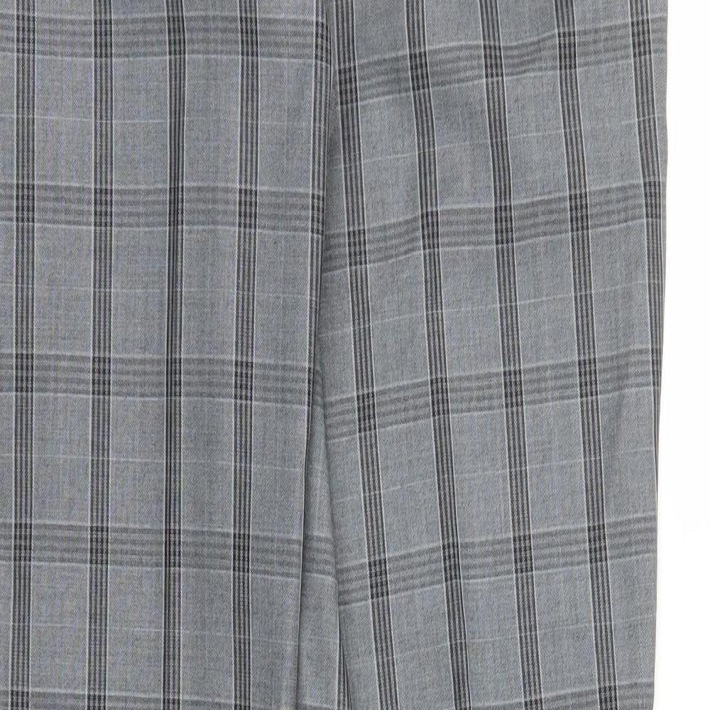Harry Brown Mens Grey Check Trousers Size 30 in L31 in