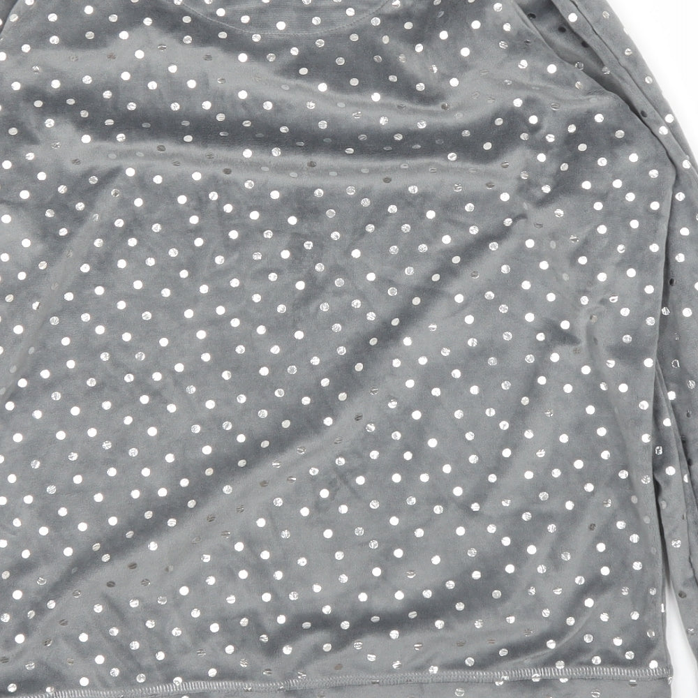 TU Womens Silver Polka Dot Pullover Jumper Size 8 - PJ top