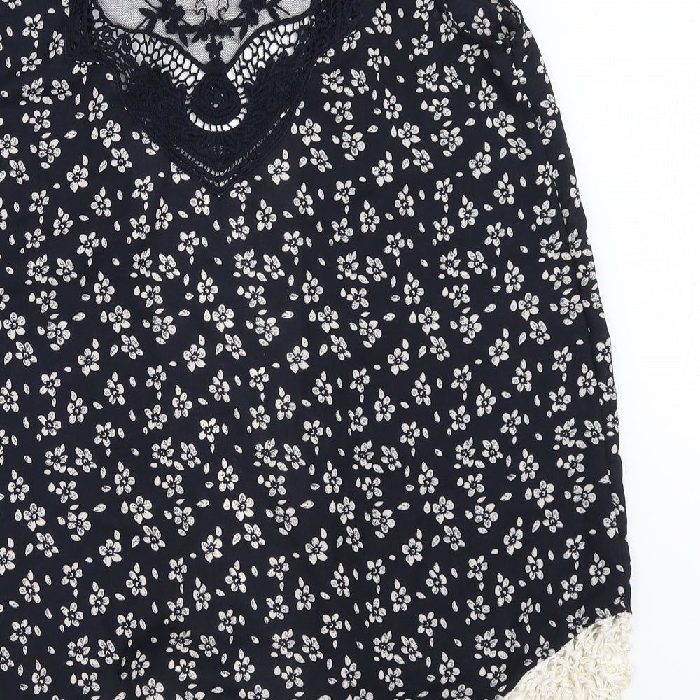 South Womens Blue Floral Cardigan Jumper Size S