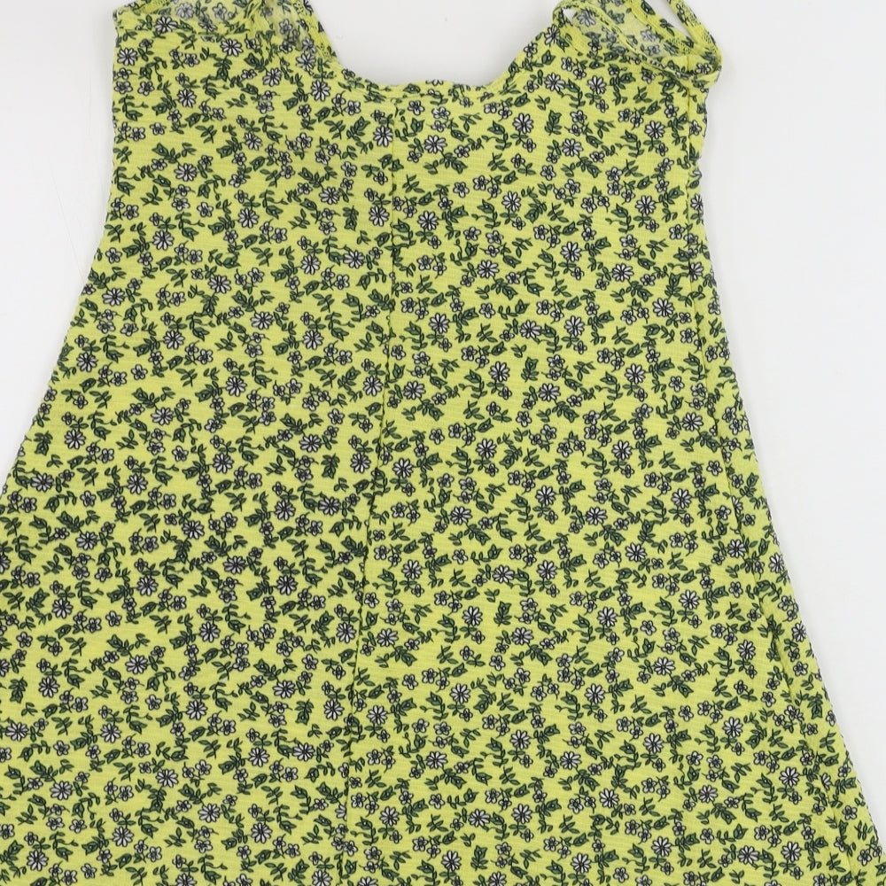 Topshop Womens Yellow Floral Basic Tank Size 6