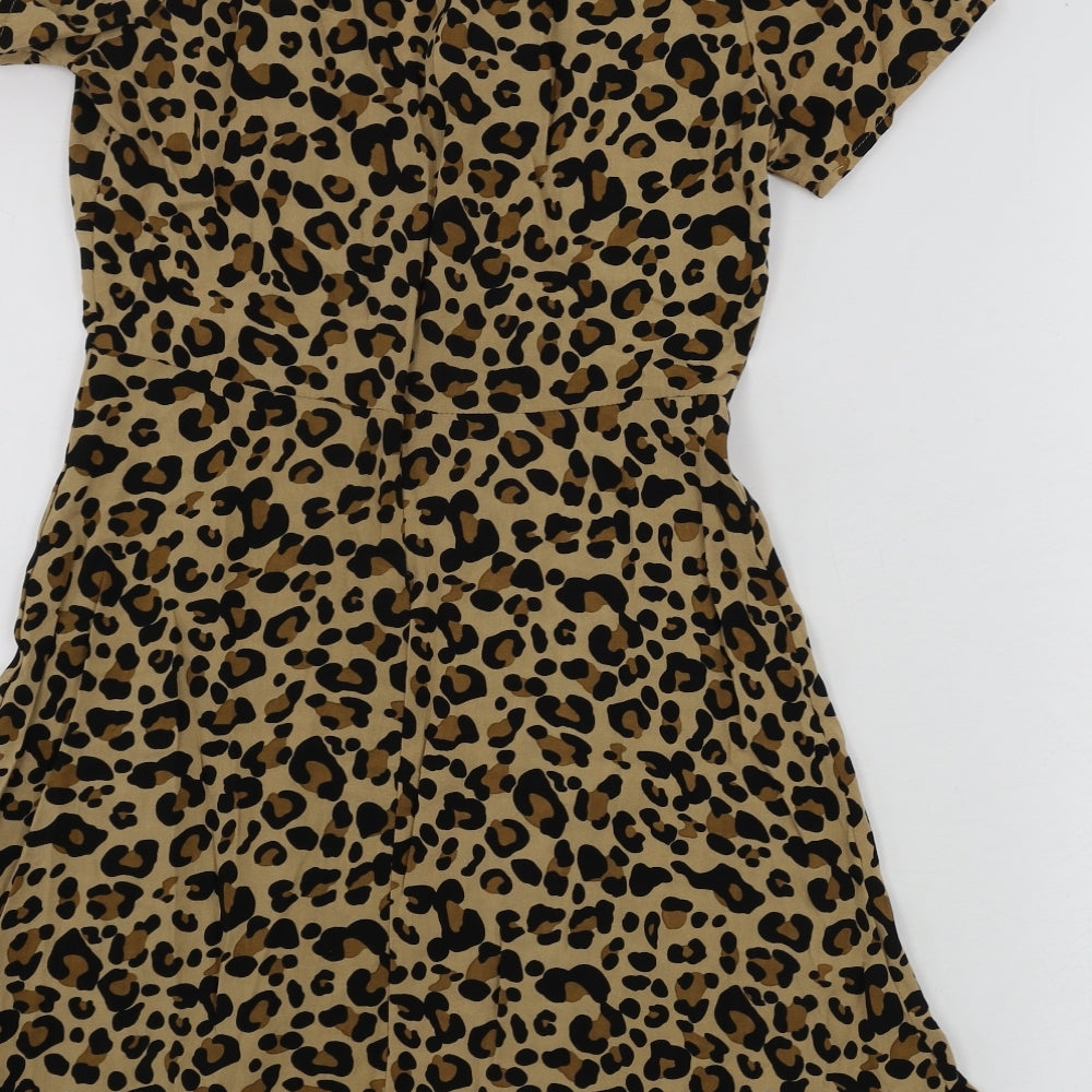 Preworn Womens Brown Animal Print Bodycon Size M