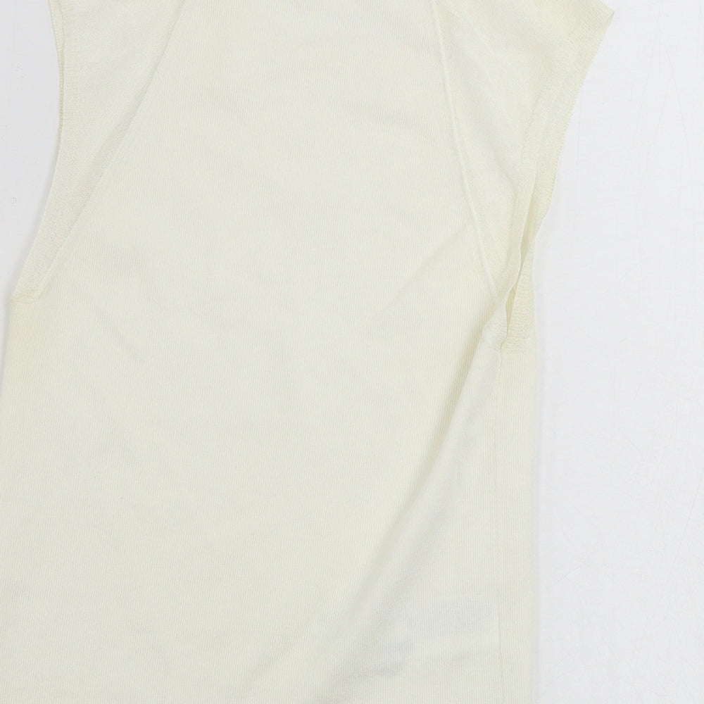 Mng Womens Ivory Basic Tank Size S
