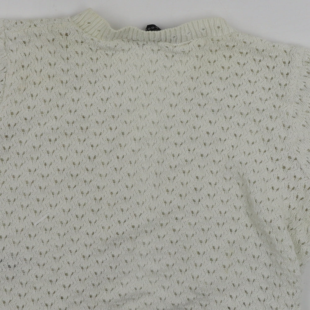 New Look Womens White Cardigan Jumper Size 12