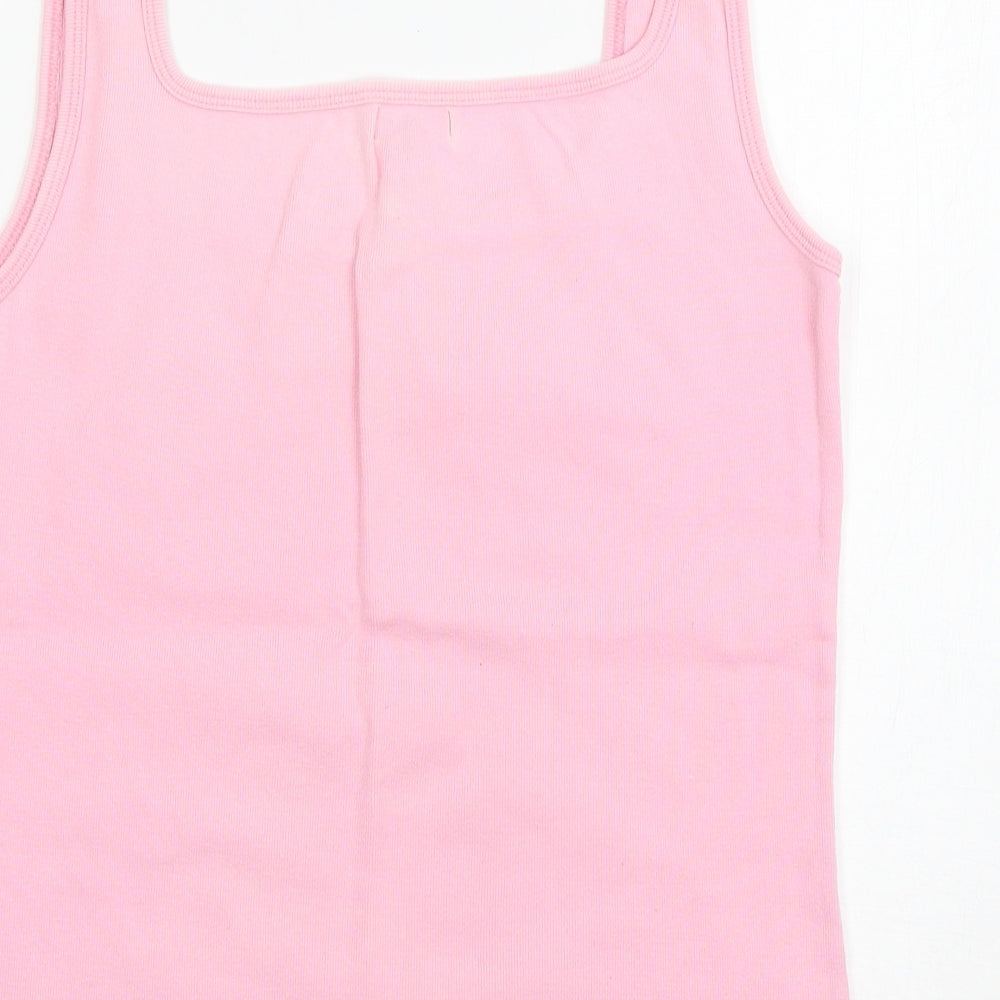 jeans &co Womens Pink Basic Tank Size 16