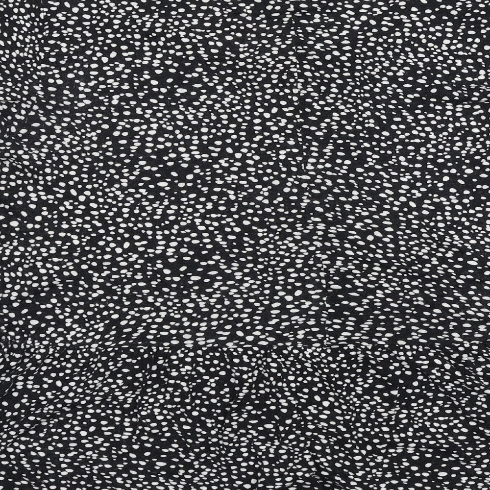 Peacocks Womens Black Polka Dot Basic T-Shirt Size 14