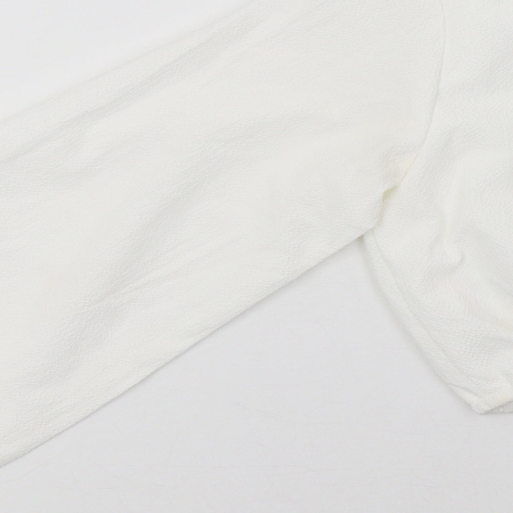 PRETTYLITTLETHING Womens White Cropped Blouse Size 8