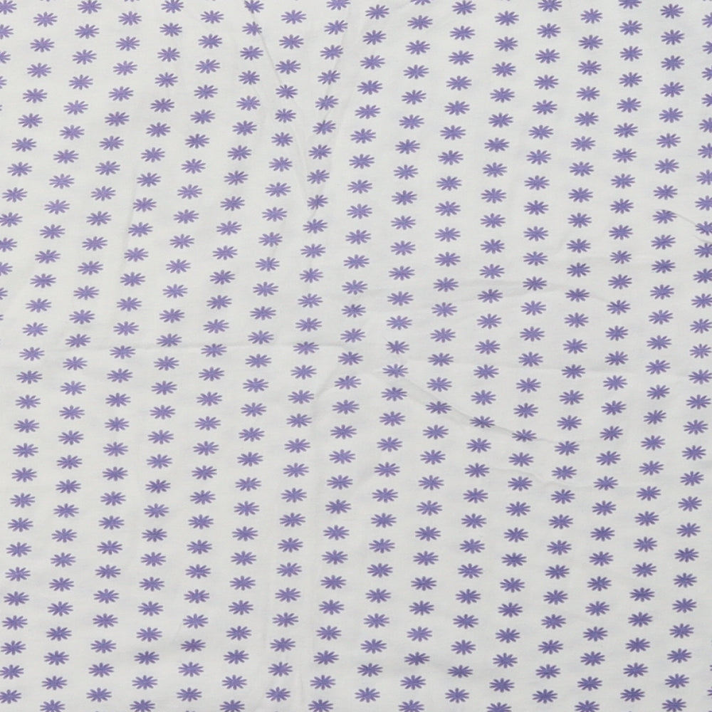 bella beau Womens White Polka Dot Basic T-Shirt Size L