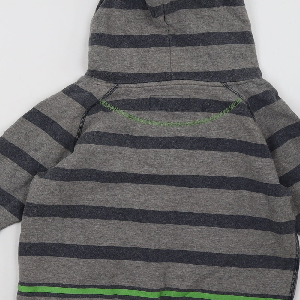 Debenhams Boys Grey Striped Pullover Hoodie Size 9-10 Years