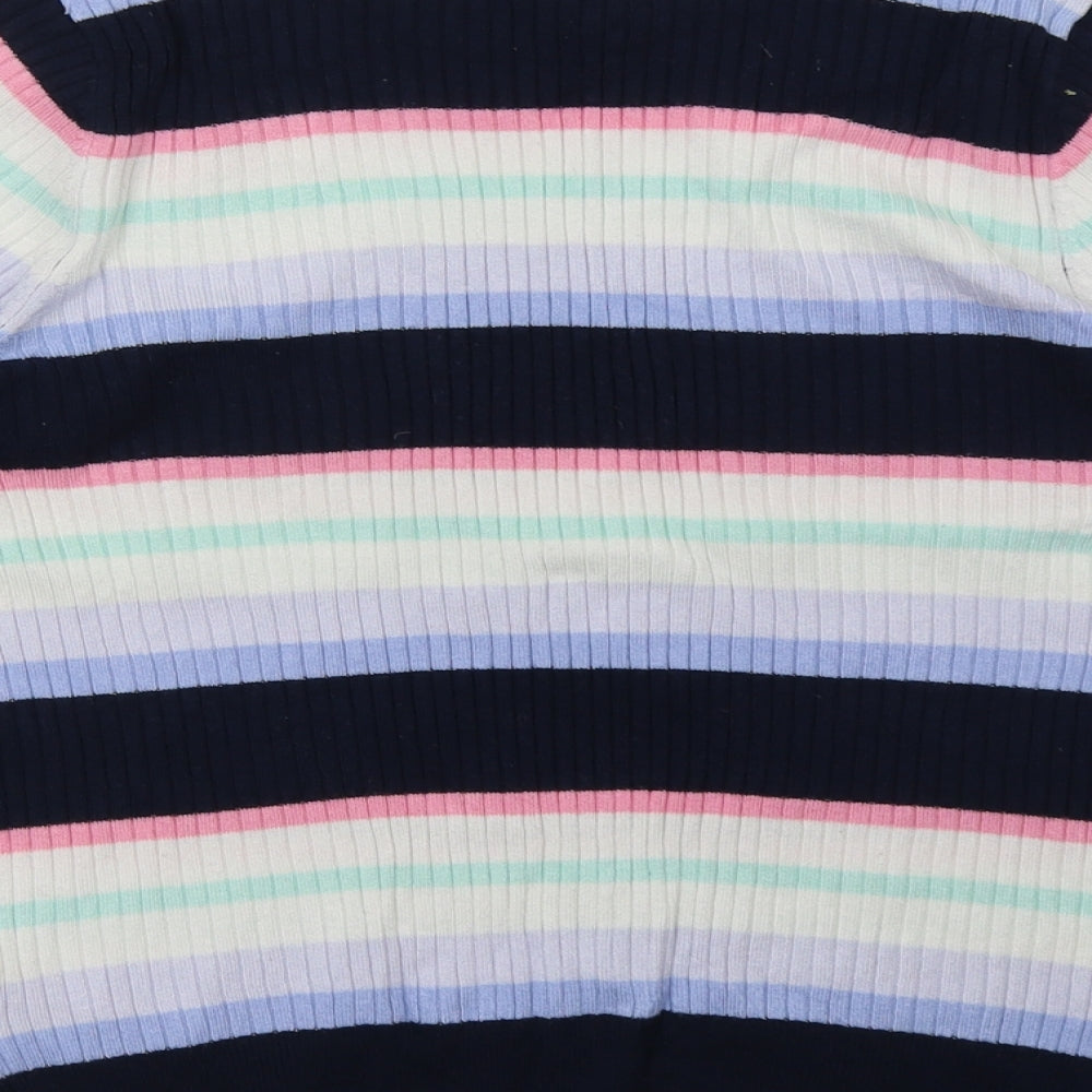 Marks & Spencer Womens Multicoloured Striped Pullover Sweatshirt Size 12