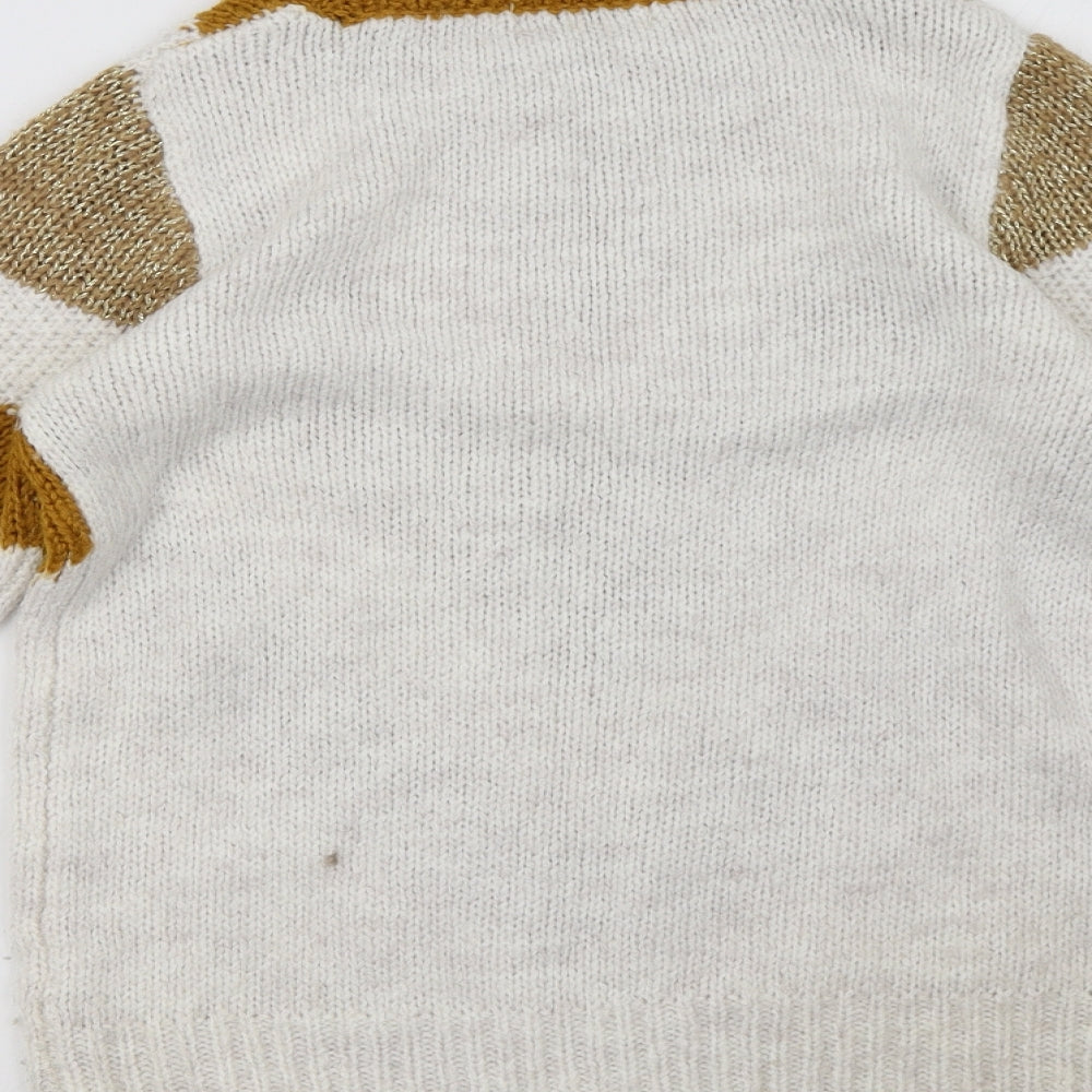 Sainsburys Womens White Striped Pullover Sweatshirt Size 6