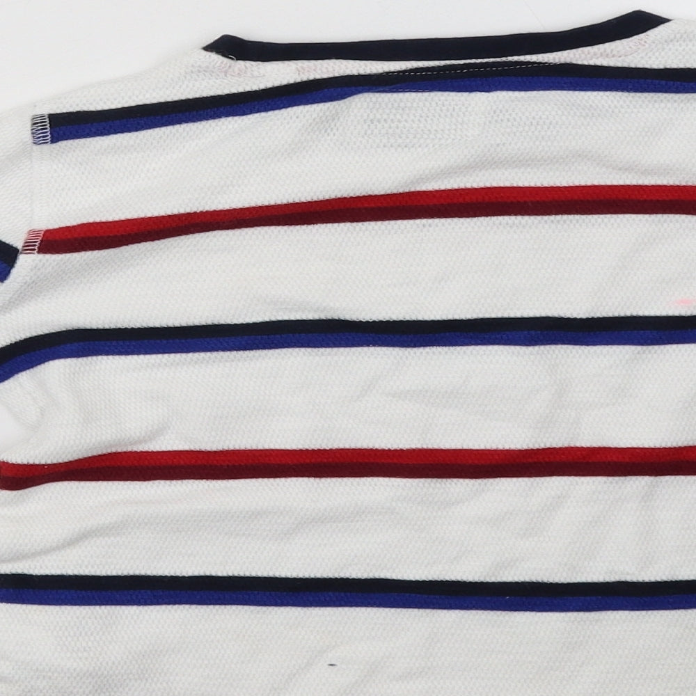 NEXT Boys White Striped Pullover Sweatshirt Size 5 Years