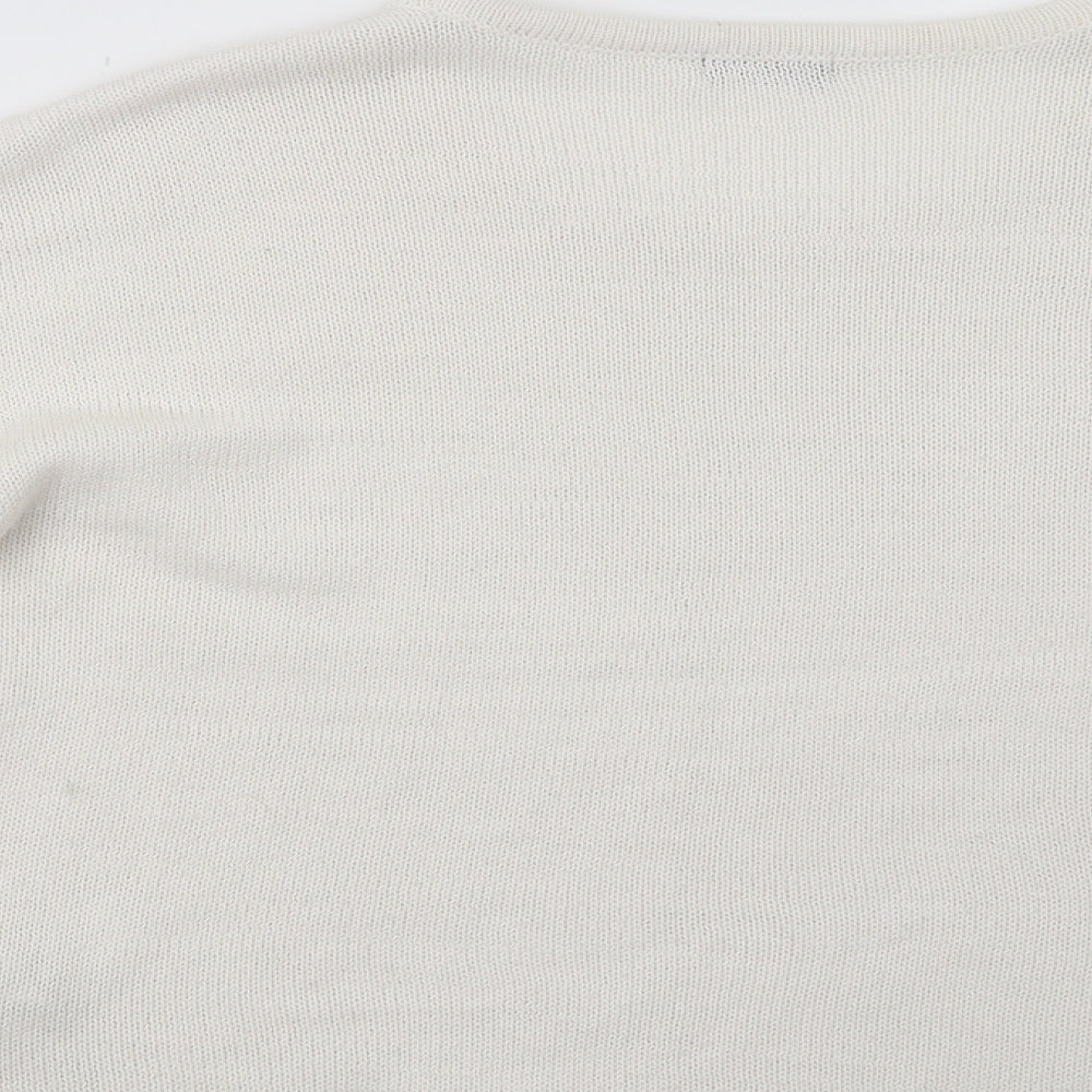F&F Womens White Pullover Jumper Size 12