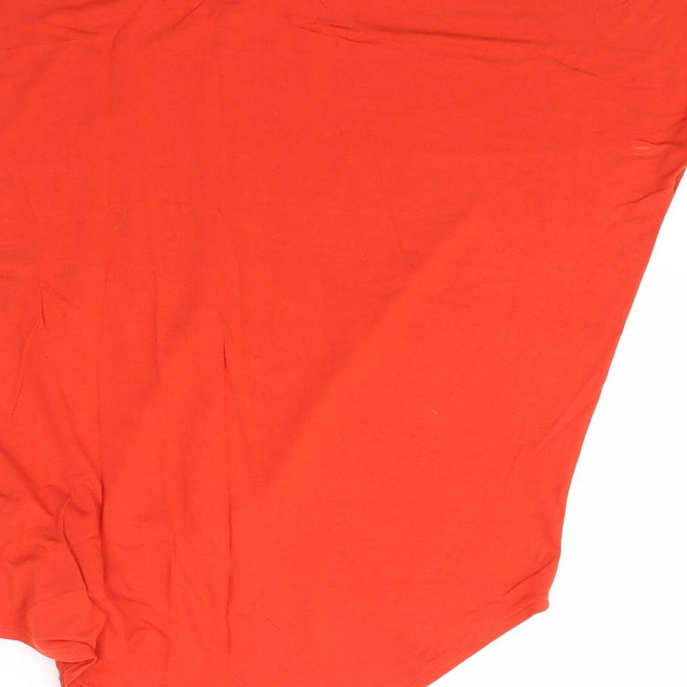 New Look Womens Orange Basic T-Shirt Size 8 - Tie detail