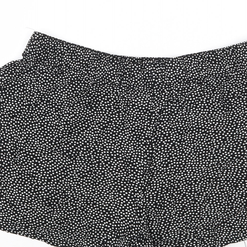 Papaya Womens Black Polka Dot Hot Pants Shorts Size 12