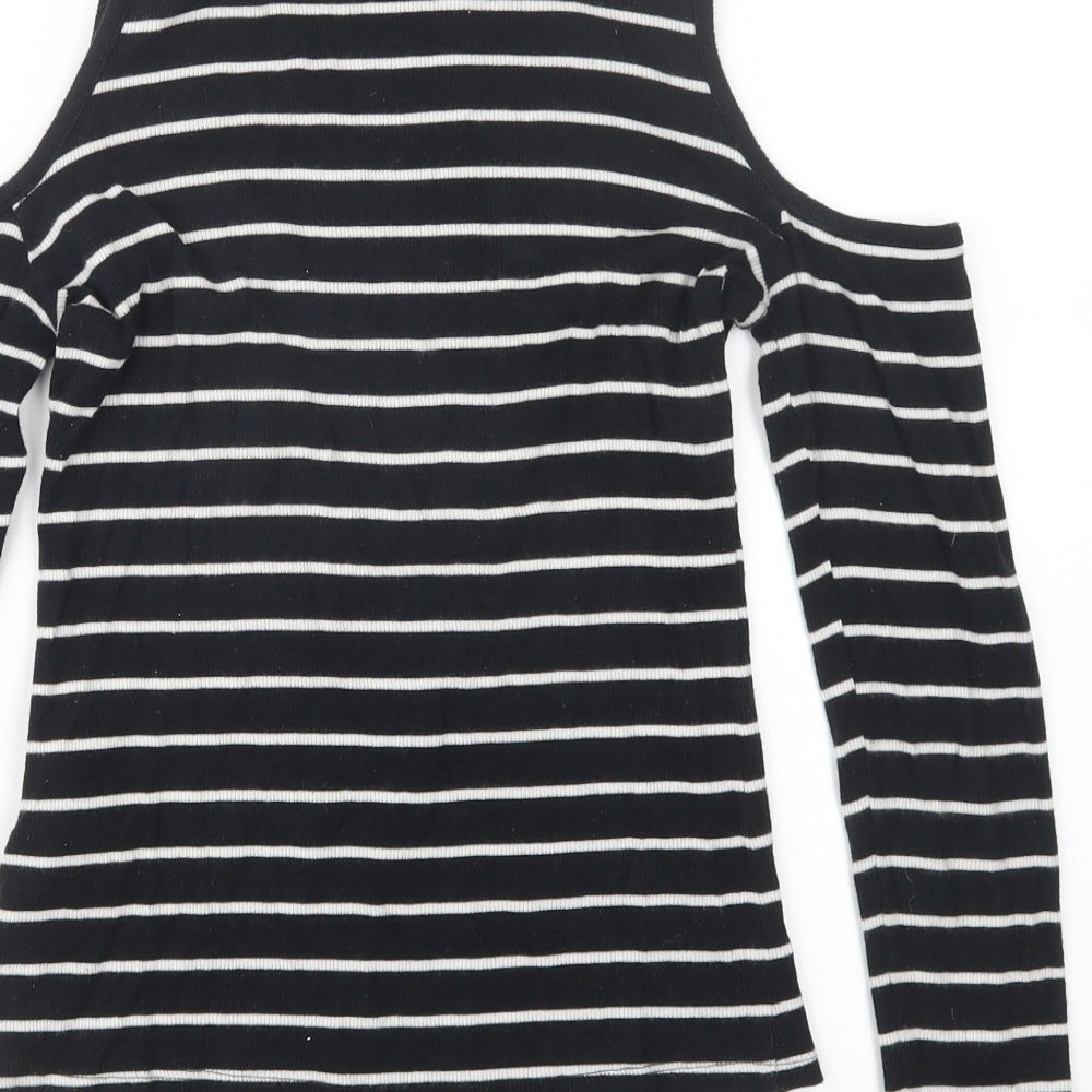 Divided by H&M Womens Black Striped Pullover Jumper Size S