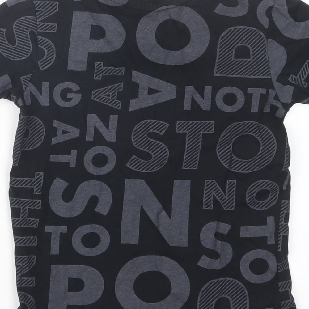 George Boys Black Geometric Basic T-Shirt Size 4-5 Years