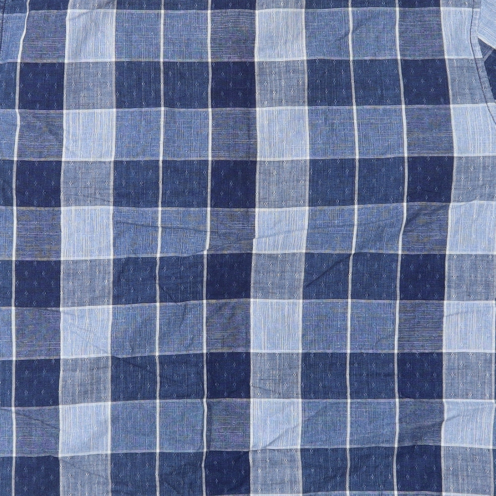 George Mens Blue Check Button-Up Size XL