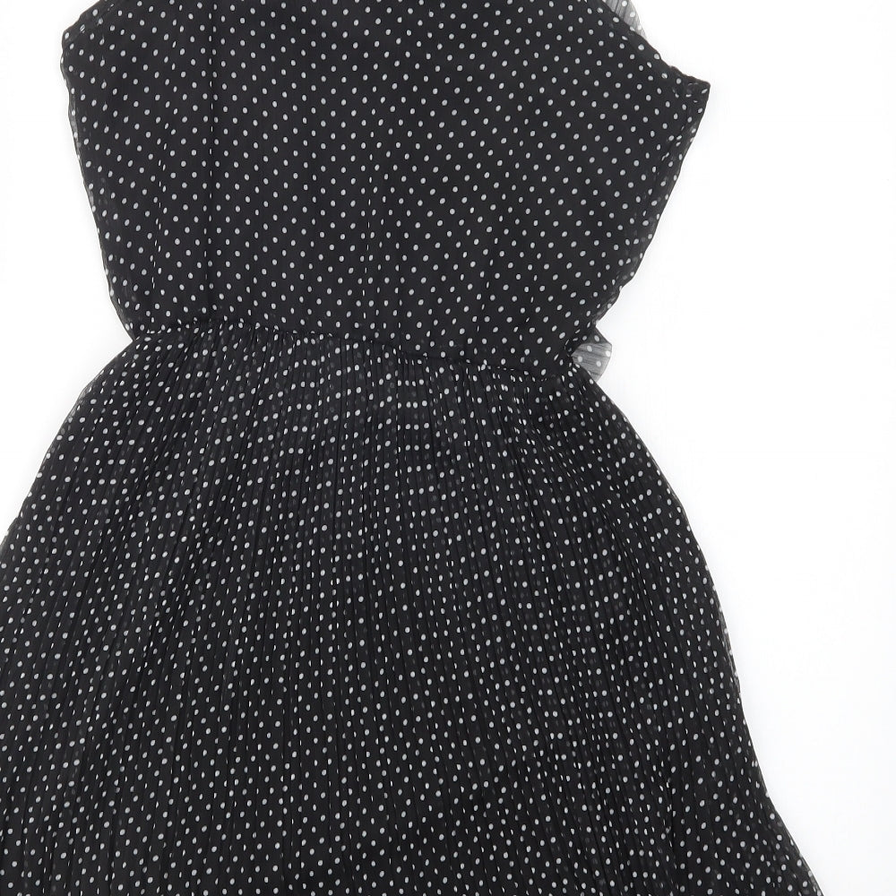Uttam London Womens Black Polka Dot Mini Size S