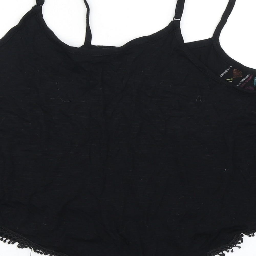 Select Womens Black Cropped Tank Size 12