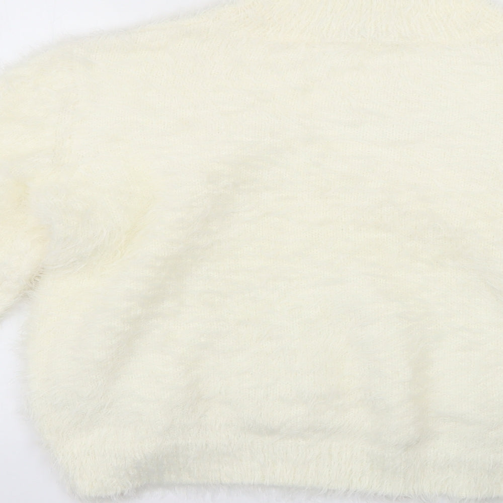 pep&co Womens White Pullover Jumper Size L