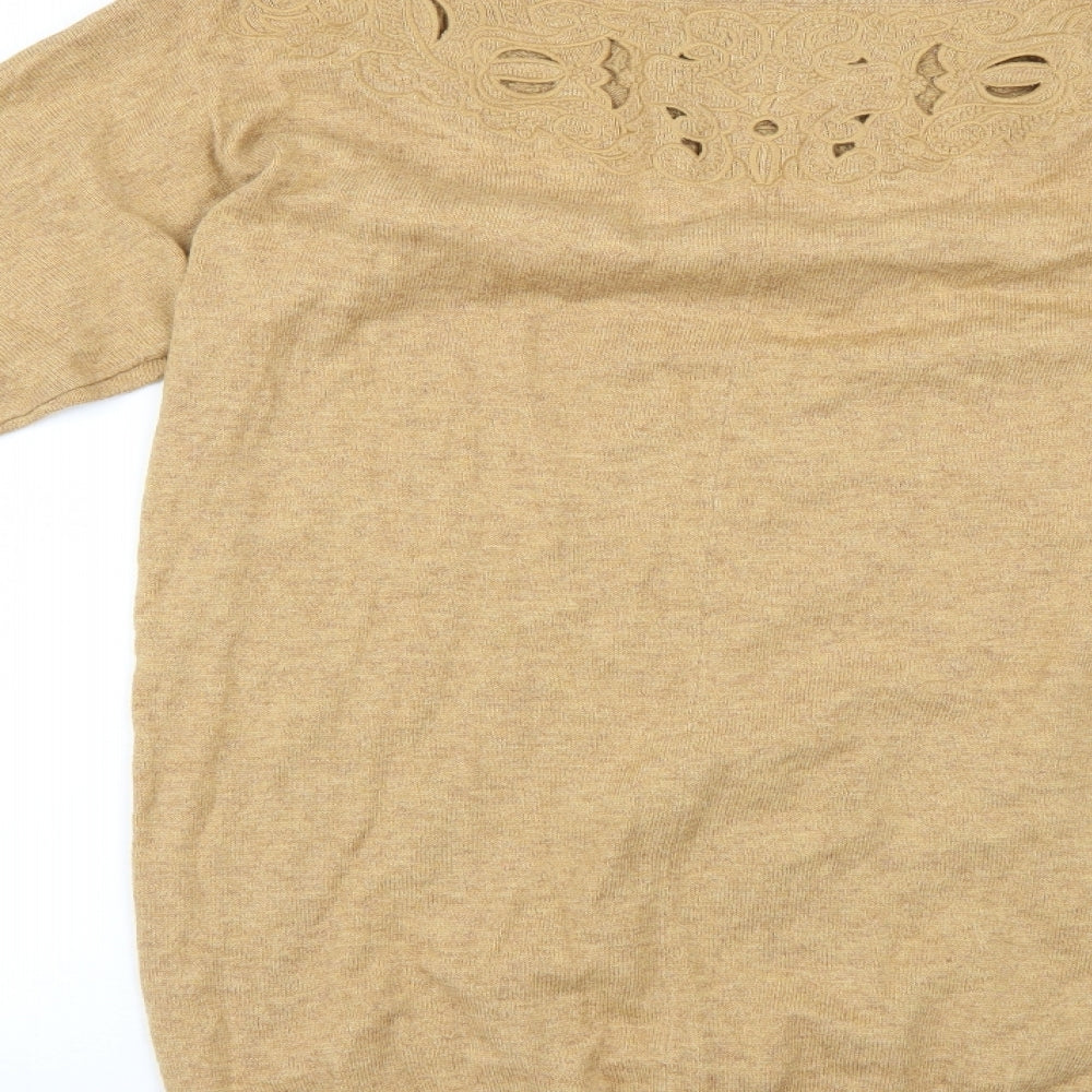 Monsoon Womens Brown Pullover Jumper Size S