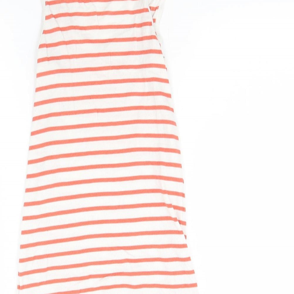 H&M Womens White Striped Basic Tank Size M
