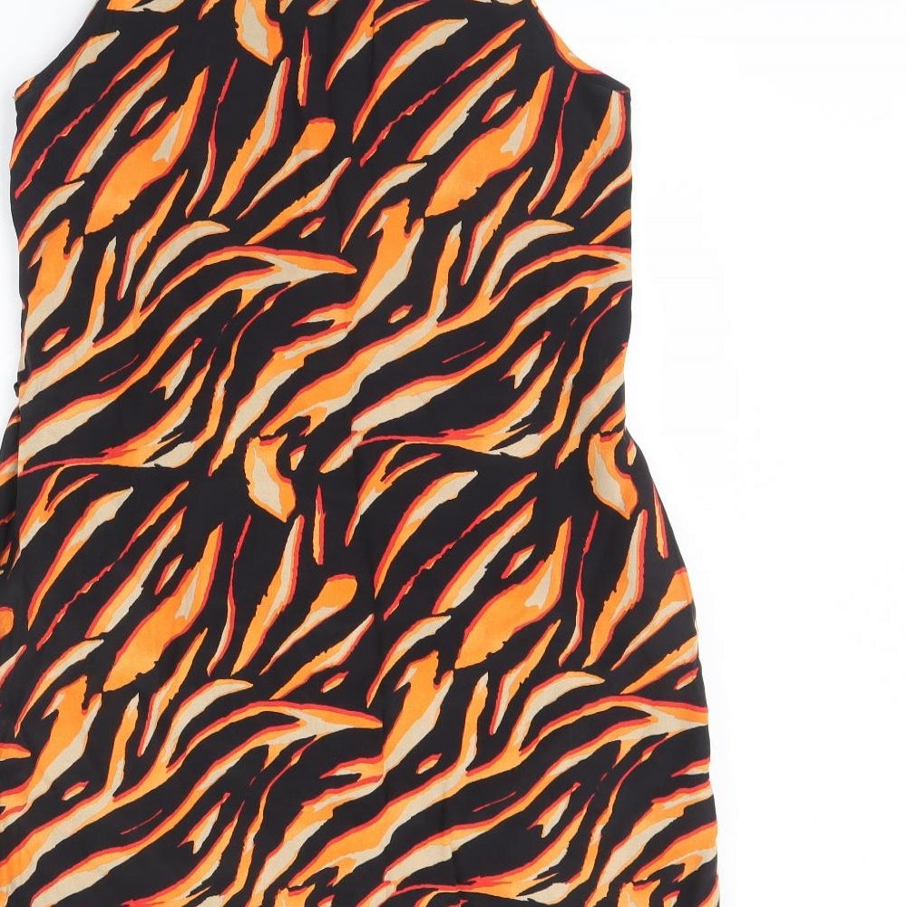 Julien Macdonald Womens Black Animal Print Shift Size 12