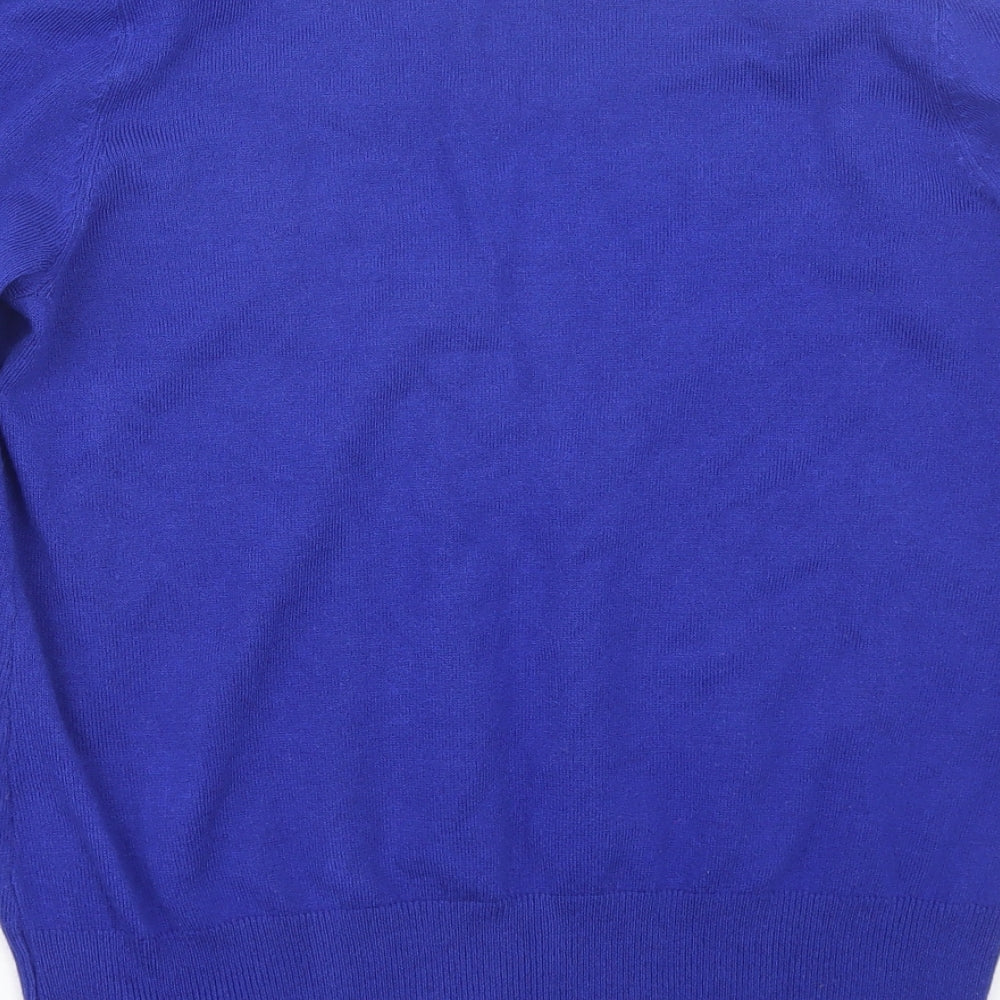 JM Collection Womens Blue Pullover Jumper Size XS