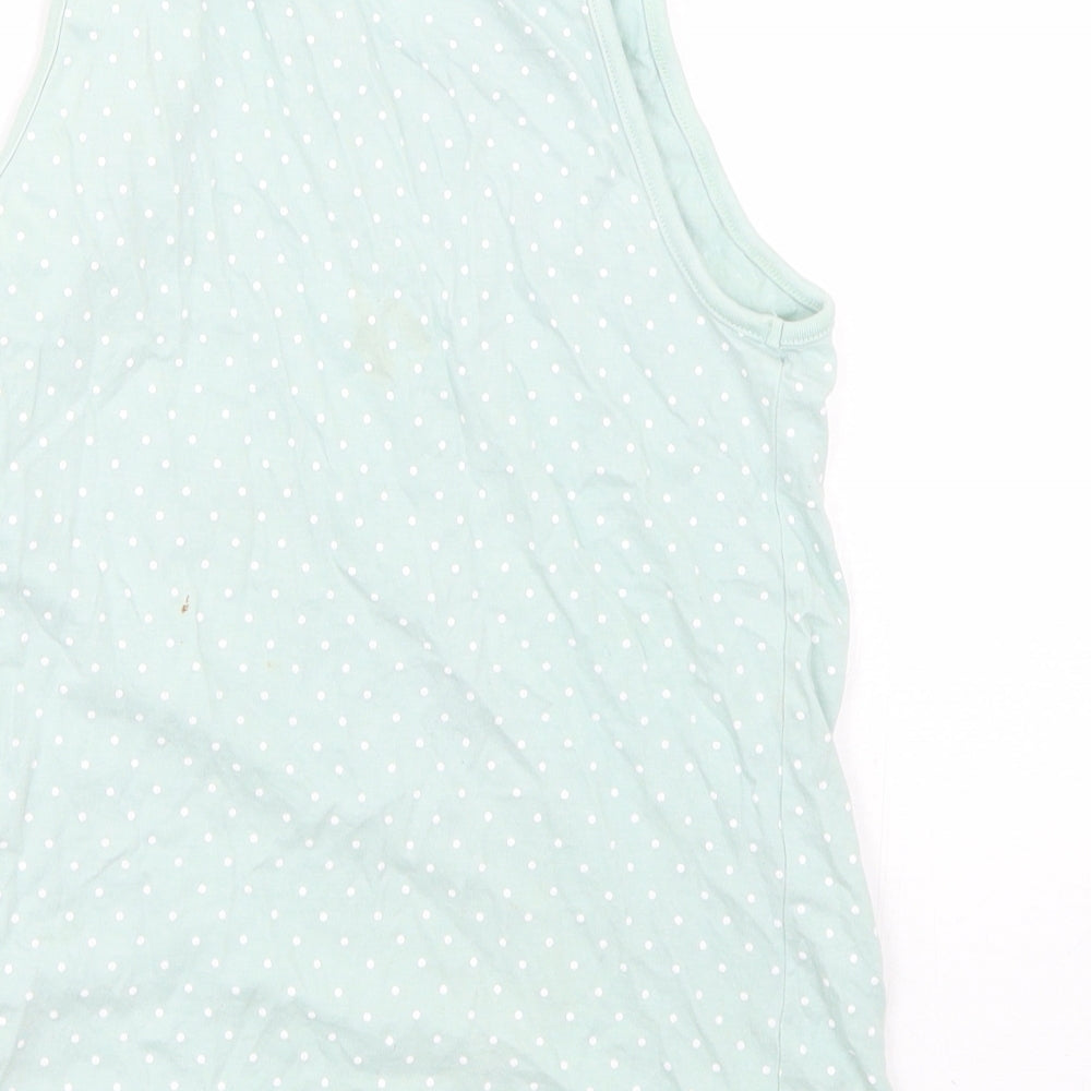 George Girls Green Polka Dot Basic Tank Size 11-12 Years