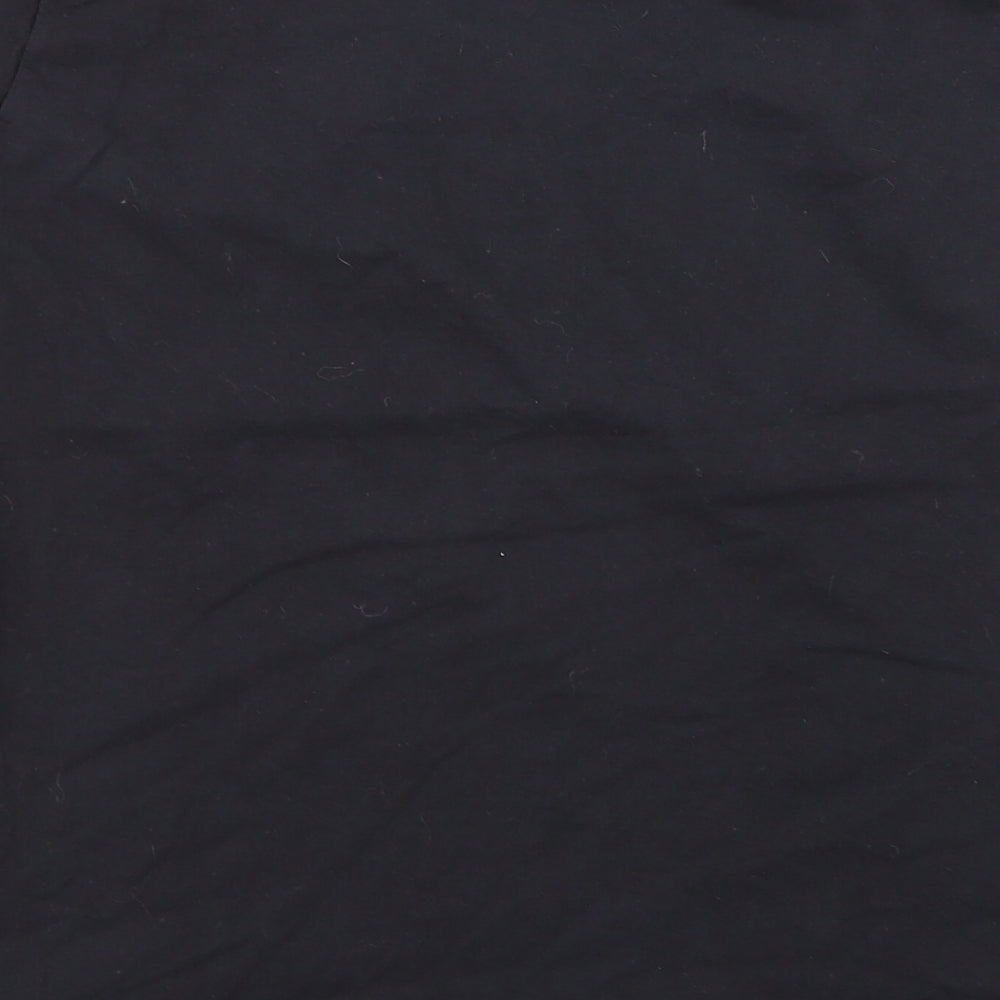 Fruit of the Loom Womens Black Geometric Basic T-Shirt Size L
