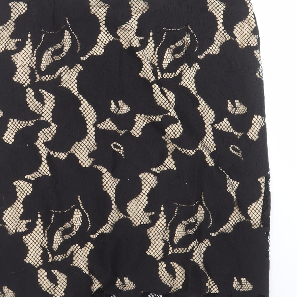 Max Studio Womens Black Floral Straight & Pencil Skirt Size M