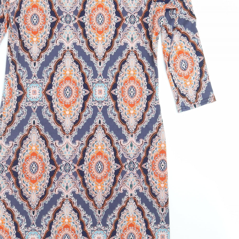 Peacocks Womens Blue Geometric Shift Size 10