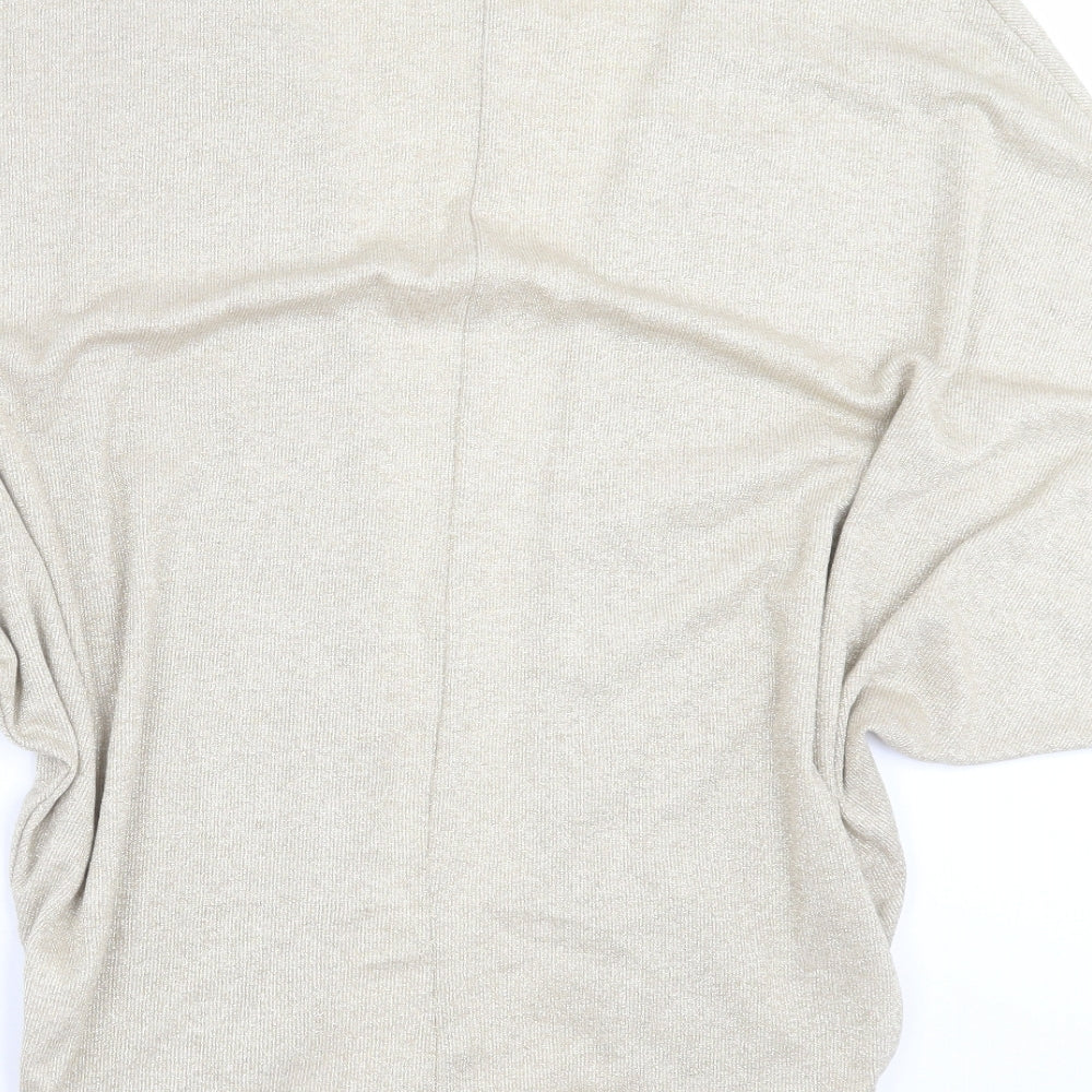 River Island Womens Gold Cardigan Jumper Size 10