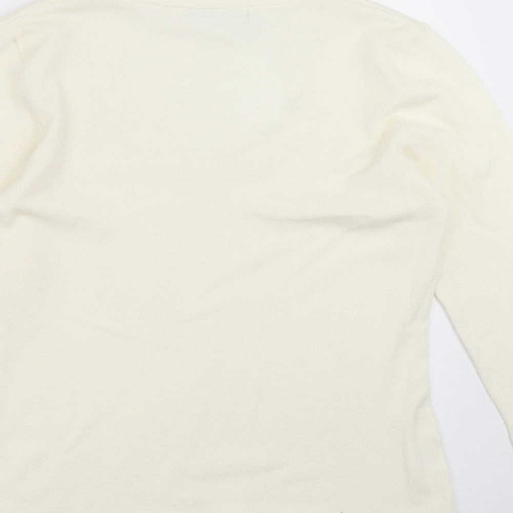 AMARANTO Womens Ivory Knit Pullover Jumper Size 12