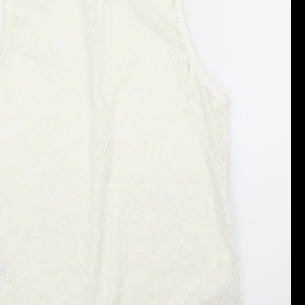 New Look Womens Ivory Floral Basic Blouse Size 6