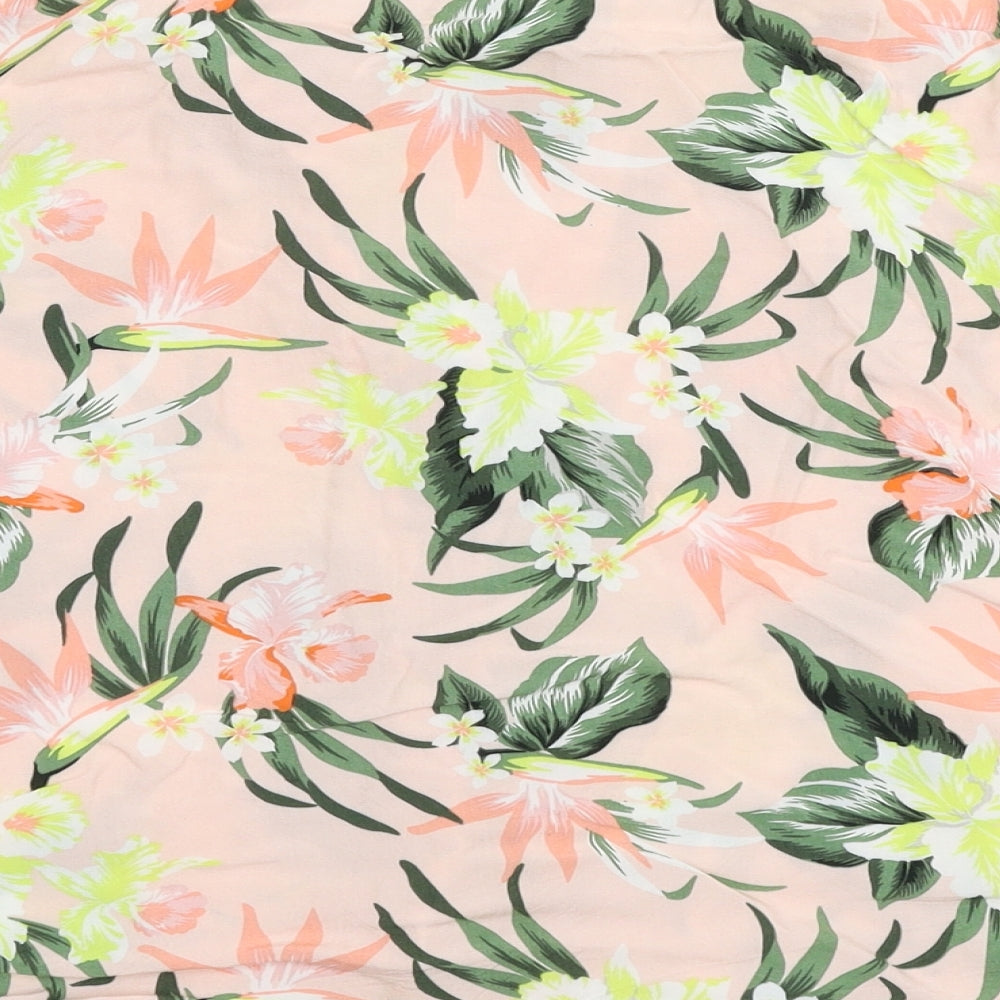 H&M Womens Pink Floral Basic Button-Up Size 12