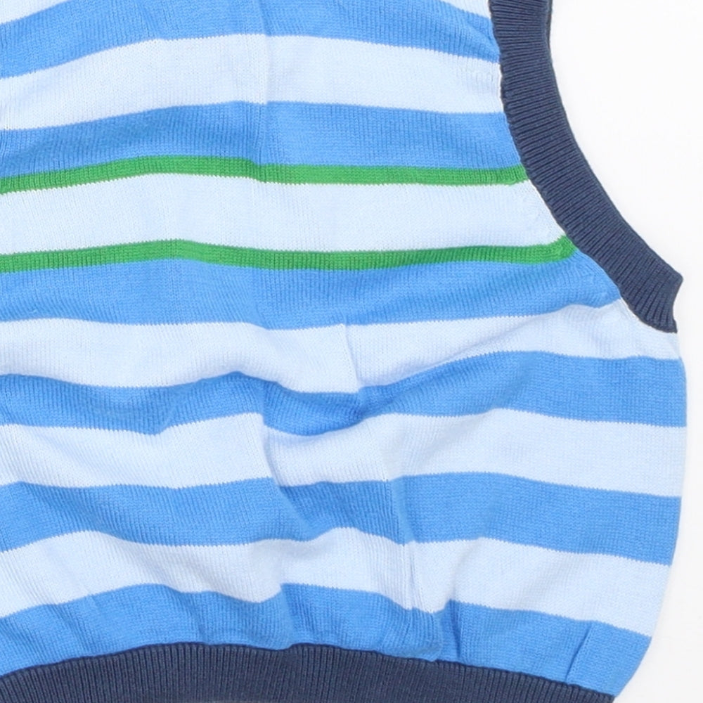 NEXT Boys Blue Striped Vest Jumper Size 12-18 Months